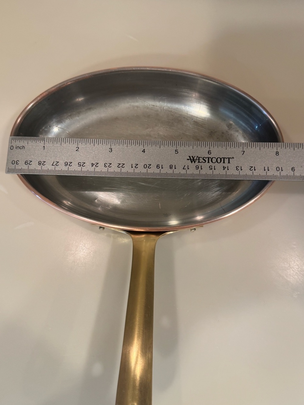 Tagus Vintage Copper 8” x 5” Skillet With Brass Handle Made In Portugal - Picture 11 of 13